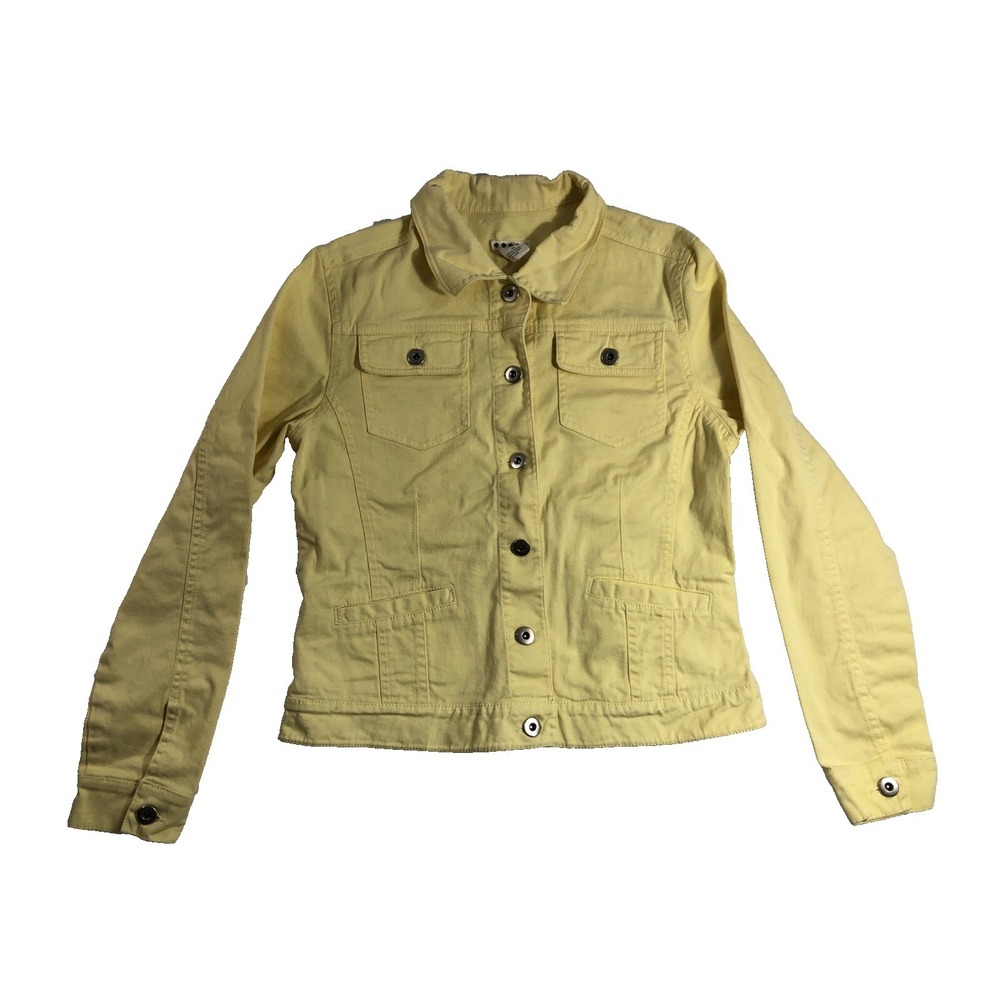 5‎ Five Diamonds Jacket Girls Size Medium Denim Pale Yellow Lightweight Pockets
